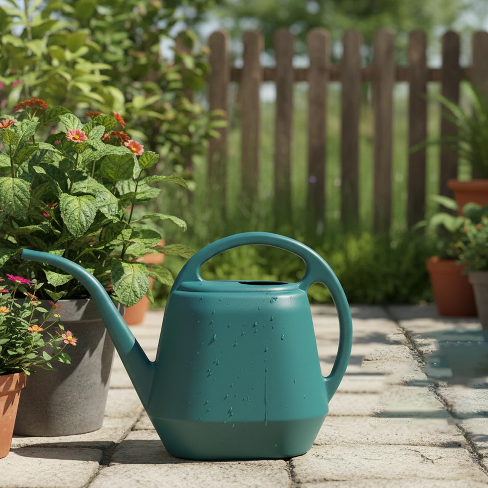 Arrosoir de 4 litres (1 Gallon) arrosoir en Plastique de 4 litres avec Long Bec verseur capacité et Outil précis pour Le Jardin et Les Plantes d'intérieur Vert