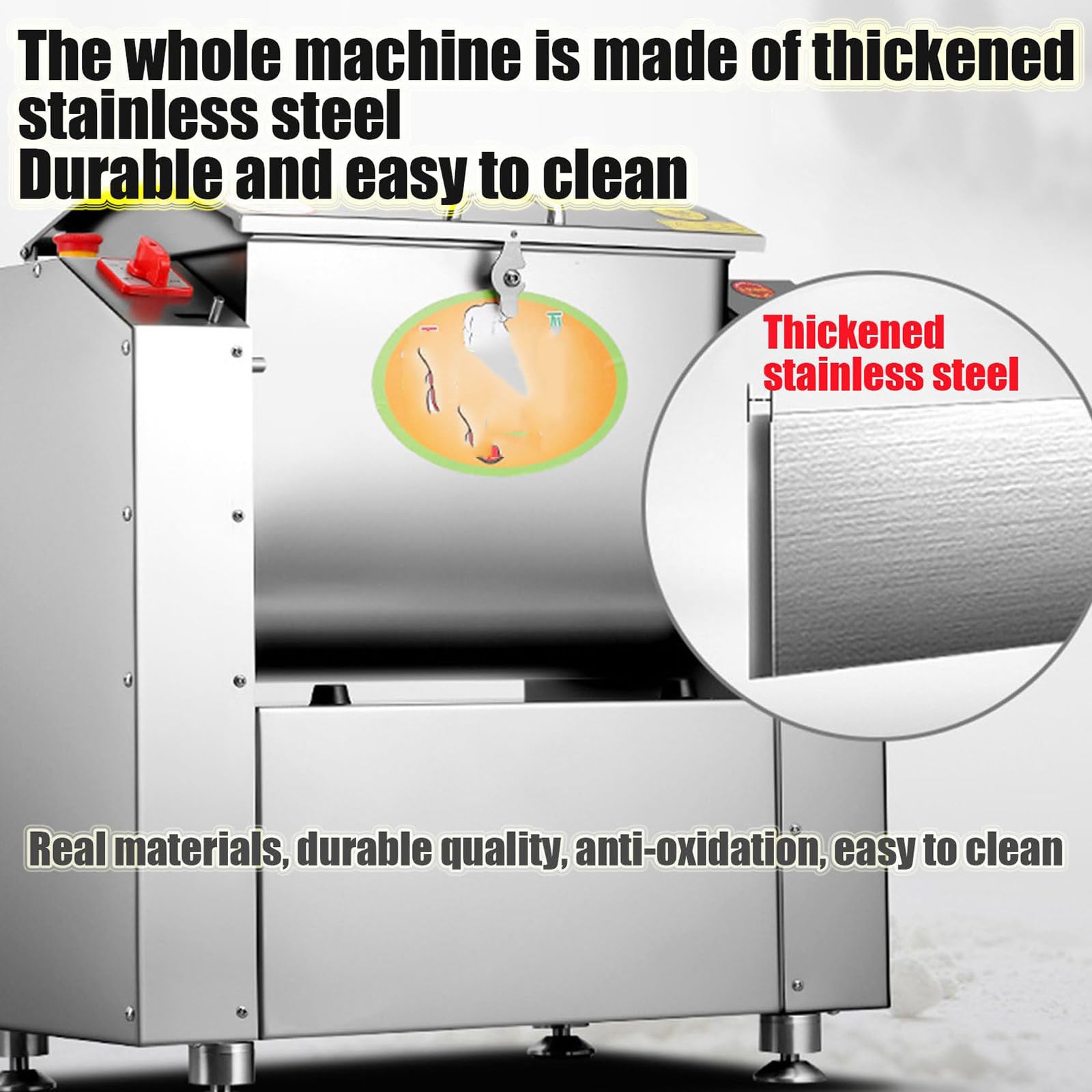 Amasadora doméstica estándar, amasadora de sobremesa, Potente batidora de Mano de 1,5 kW para Cocina, Ideal para Preparar Pasta, Pizza, Dumplings, Fideos, rollitos y palitos de Masa ho,