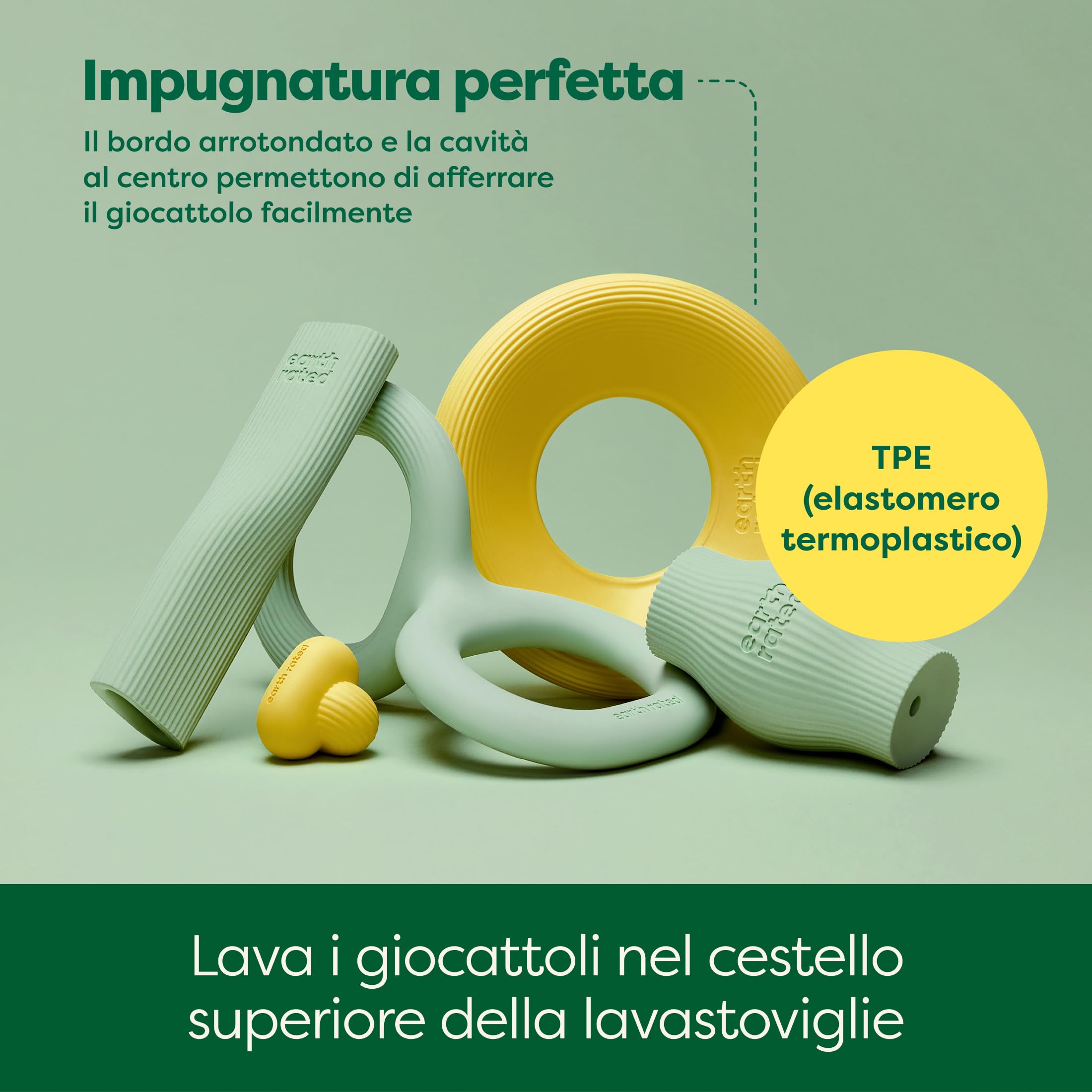 Earth Rated Disco volante per cani, giocattolo interattivo per cani adulti e cuccioli, galleggia in acqua, grande, giallo
