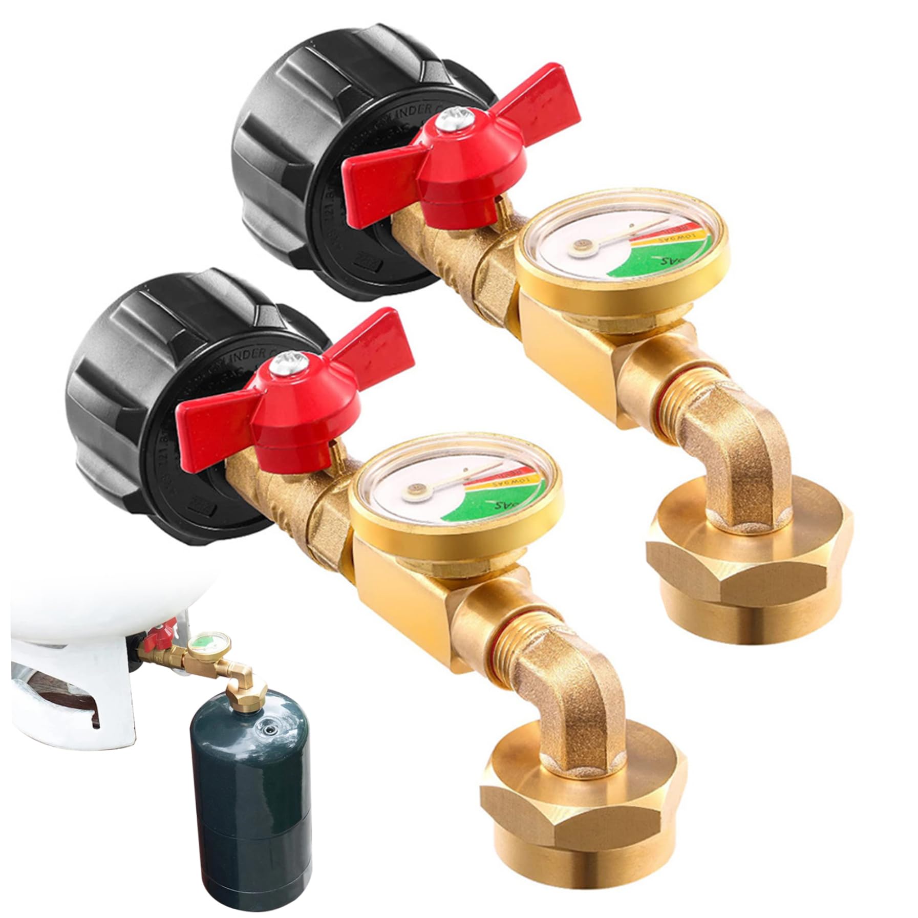 Adaptateur recharge réservoir propane universel vanne manomètre pour raccordement barbecue gaz