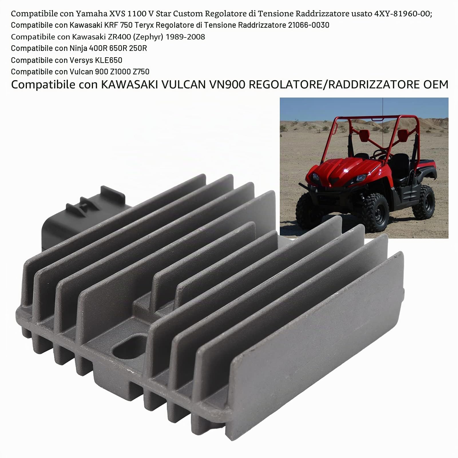 Regolatore di Tensione Moto, SH678A 12 SH678-11 SH678KA Raddrizzatore del Regolatore di Tensione Lega di Alluminio per ATV LTA500F / KVF750 / ZR400 / KRF 750 4X4