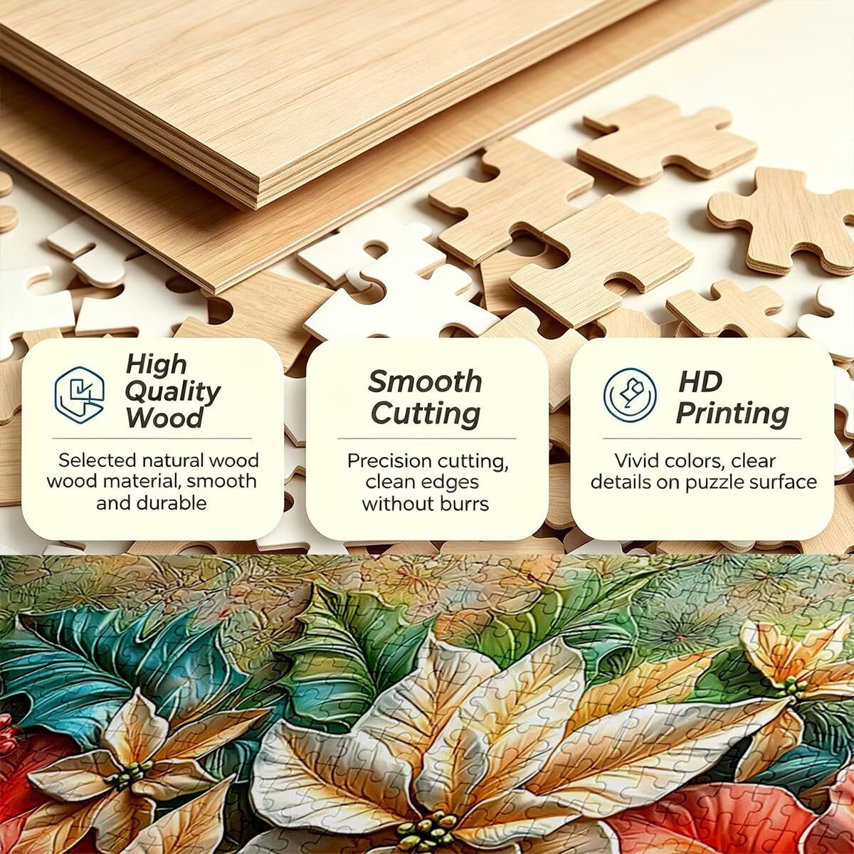 Puzzle 2000 Pezzi, Puzzle Fiore, Legno Pezzi, Regalo Donna Uomo -11441