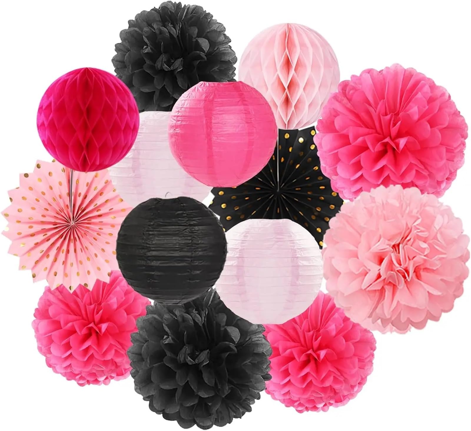 Paper Pompom Lantern Tissue Pom Poms Honeycomb
