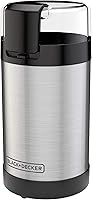 BLACK+DECKER CBG110S Coffee Grinder: 2/3 Cup Capacity, Stainless Steel Blades, One-Touch Control for Beans & Spices