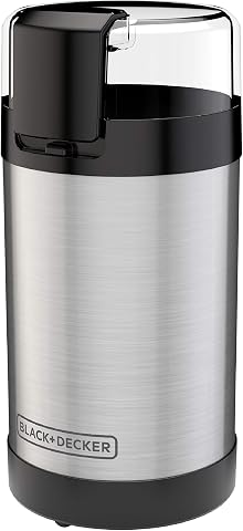 BLACK+DECKER One Touch Coffee Grinder, 2/3 Cup Capacity, Stainless Steel Blades