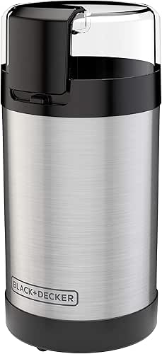 BLACK+DECKER One Touch Coffee Grinder, 2/3 Cup Coffee Bean Capacity,