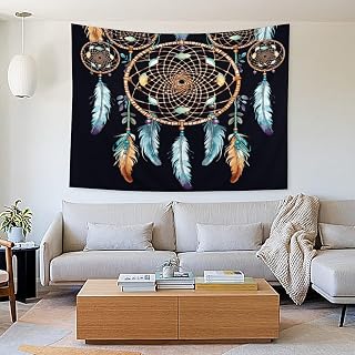 Buyidec Dream Catcher Feathers Tapestry Wall Hanging Art Deco Tapestries for Bedroom Living Room Dorm 40"x60"
