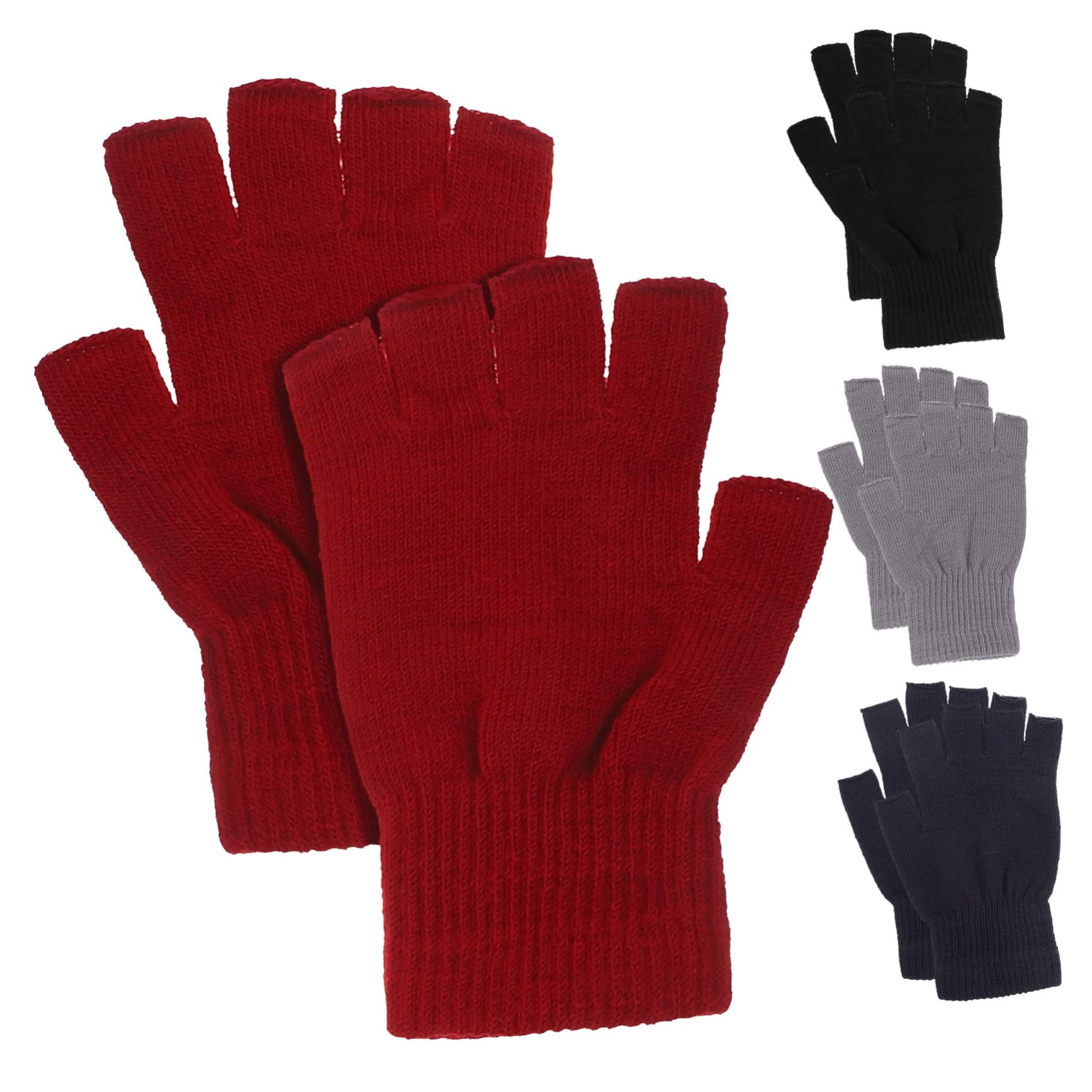BESPORTBLE 4pairs Fingerless Gloves for Women Knitted Warm Gloves Acrylic Material for Winter Sports and Daily Use