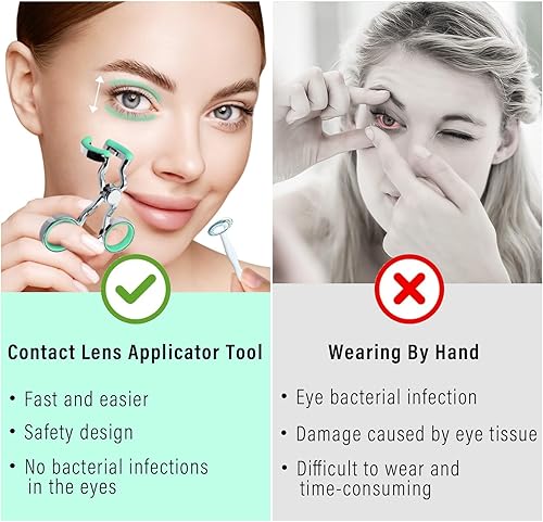 Miniatura 5 de Hemir Herramienta aplicadora de lentes de contacto, lentes de contacto de color para facilitar la aplicaciónextracción de lentes de contacto, ayuda