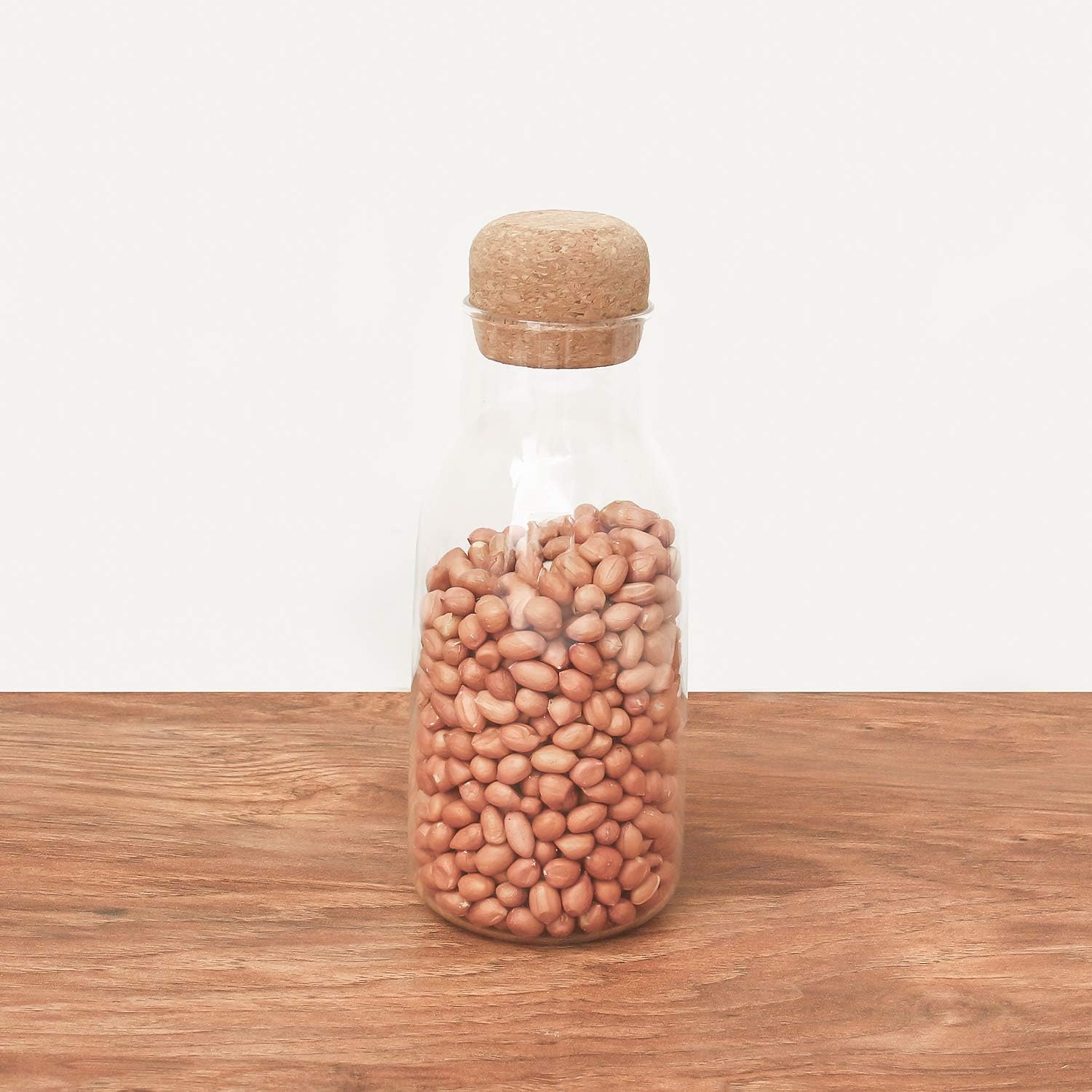 Bottle Container Borosilicate Glass Bottle with Cork Jars & Container - 500 ml/gm, Free Replacement of Lids