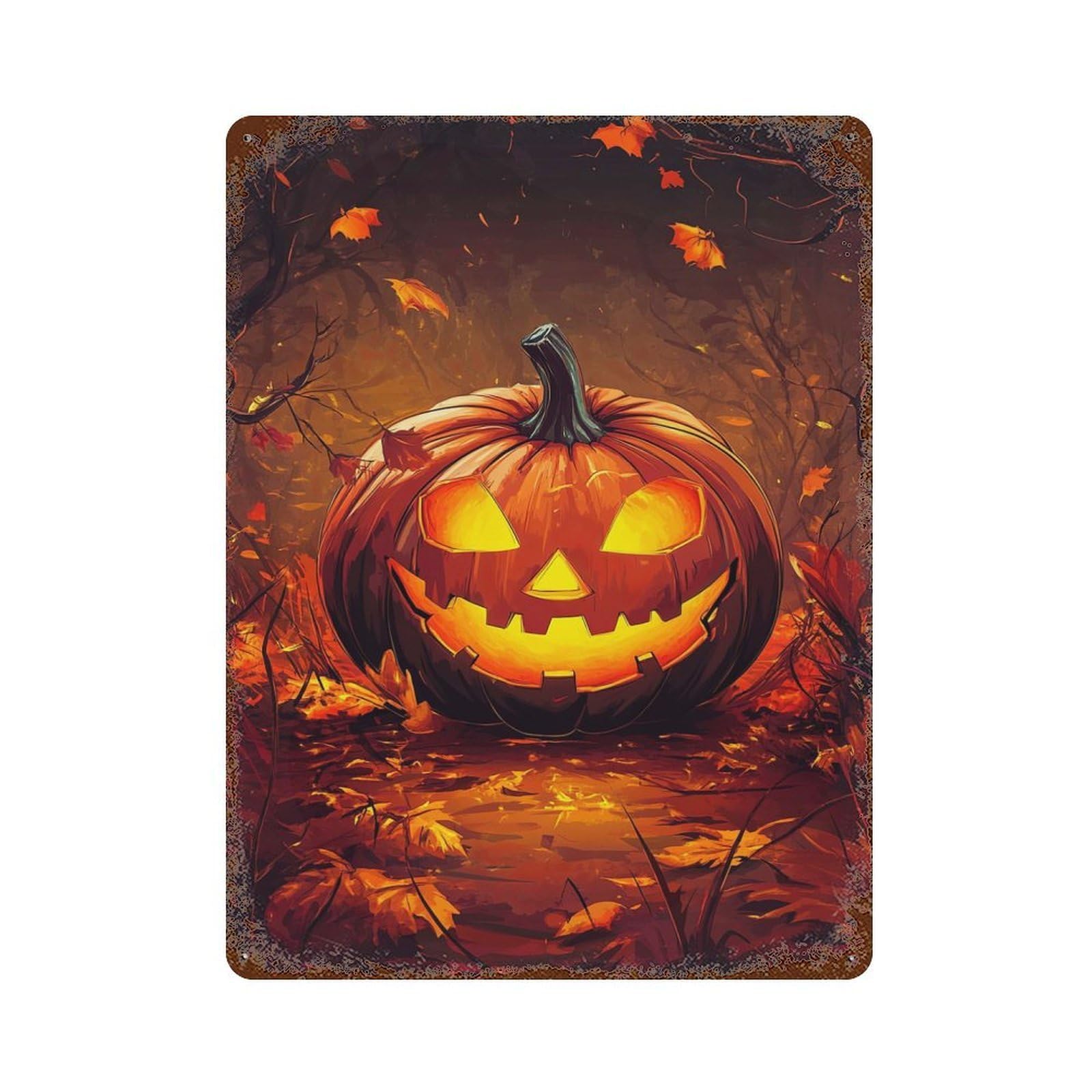 Halloween II 09 Rustic Tin Plaque 15.7"x11.8", for Shed, Workshop And Garage Wall Decor, Rustic Home Decor