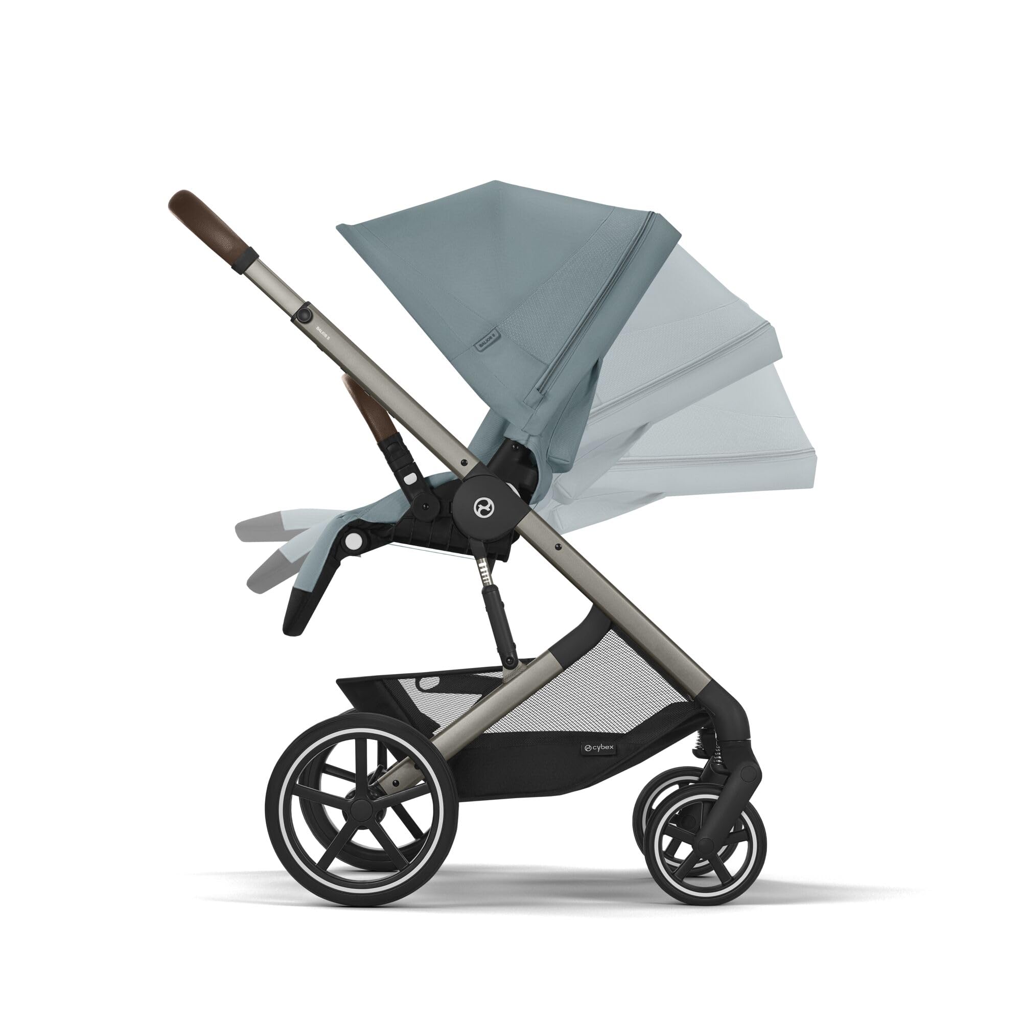 CYBEX Gold Balios S Lux Passeggino, Posizione Reclinabile Ergonomica, Sistema di Cintura con Una Sola Mano, Dalla Nascita Fino a 22 Kg (Circa 4 Anni), Stormy Blue