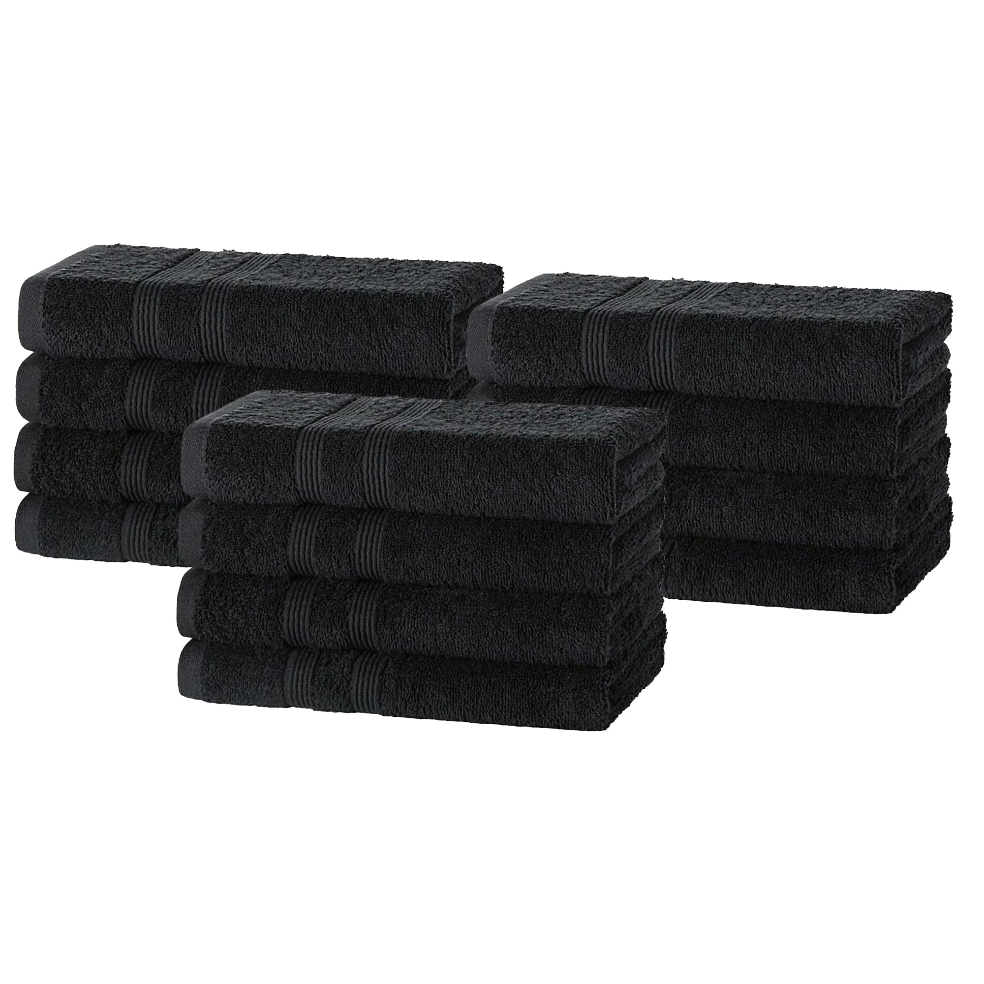 DARWEN STAR Hand Towels Set 100% Egyptian Cotton Towels, Quick Dry Towel,Multipurpose Towel Set 50 x 80 cm (Black, 4)