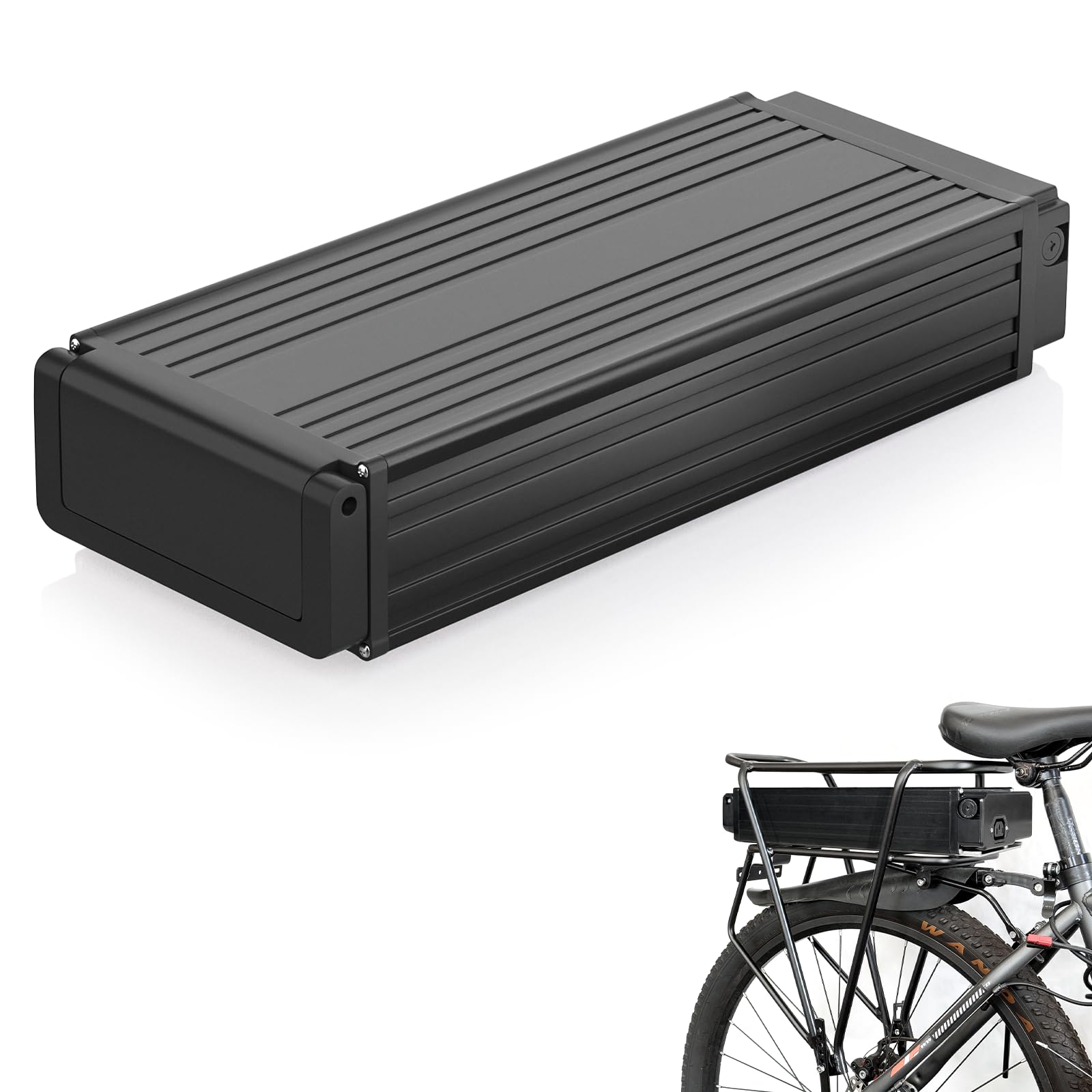 48V 15Ah E-Bike-Akku für Gepäckträger-Montage (ohne Gepäckträger), Elektrofahrräder Batterie Lithium-Ionen Akku