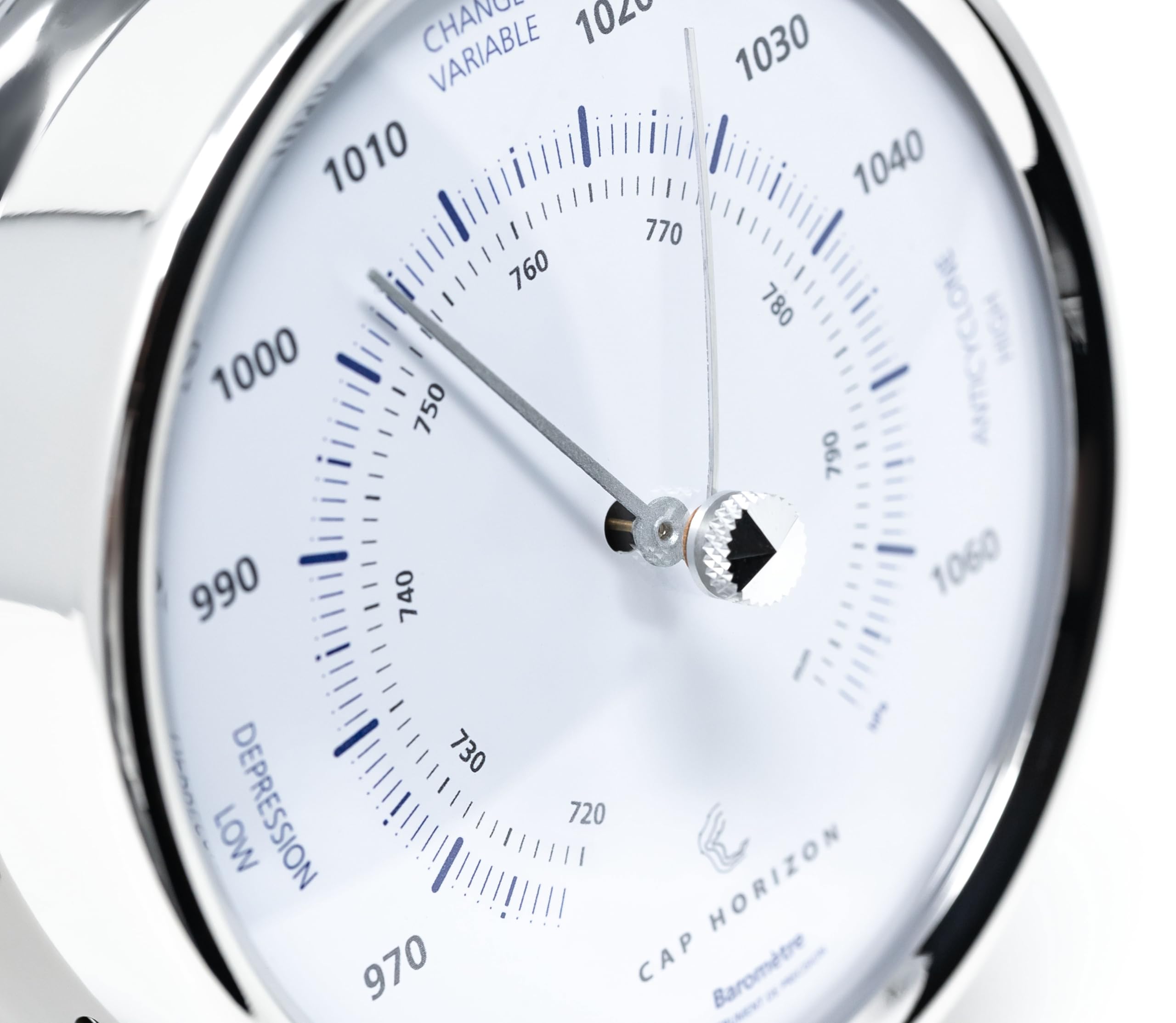 CP100B500NX Barometer, Glas, Edelstahl-Gehäuse poliert