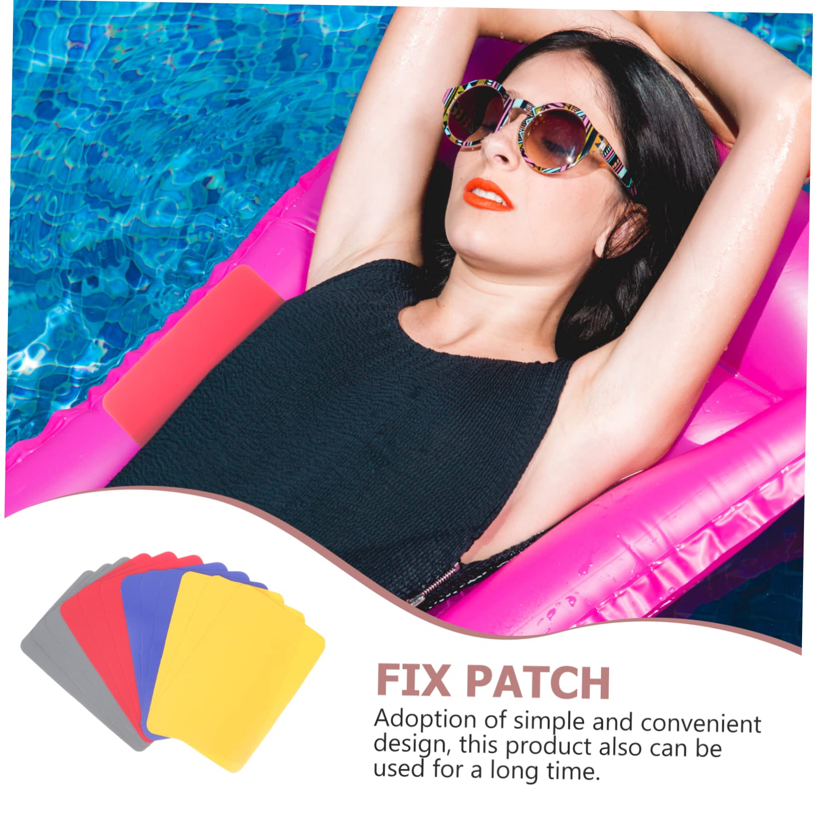 Sosoport 5 Sätze Reparaturflicken Für Aufblasbare Schwimmringe Aufblasbare Wasserrutsche Solar- Aufblasbare Matratze Schwimmer Netz Poolauskleidungen Teichfolie PVC-Material 12 Stück * 5
