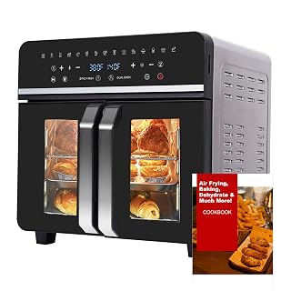 24Qt Large Air Fryer Oven French Door 15 in 1 Multi-Function Digital Controls Convection Oven Stainless Steel Dual Zone Electric Oven Toaster Combo with 13 Accessories & Cookbook - Amazon product rated Grade B