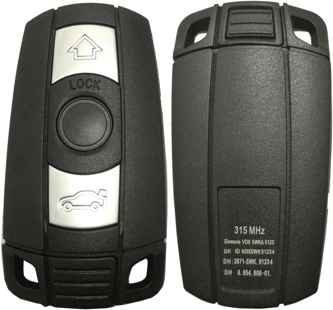 Replacement Key Fob Case Shell Fit for BMW 3 Series, 5 Series, X5, X6, Z4 Keyless Entry Remote Car Key Fob Cover Casing with Uncut Blade Blank