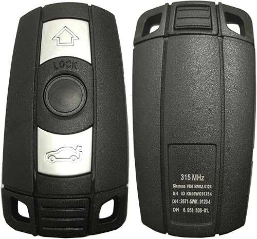 Funda de repuesto para llavero BMW Serie 3, 5 Series, X5, X6, Z4 sin llave remota de entrada remota con hoja sin cortar en blanco