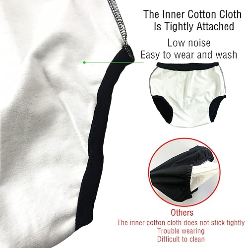 Miniatura 5 de Funda de pañales para adultos para incontinencia pantalones de tela de látex activo a prueba de fugas sin ruido reutilizables lavables pantalones de