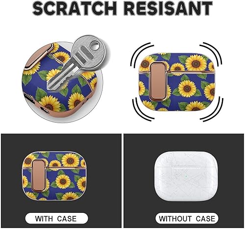 Miniatura 3 de Headphone Cover Compatible with Airpods Pro 2 Case Floral Flowers Sunflower, Plastic, with Lock, Shockproof Protective