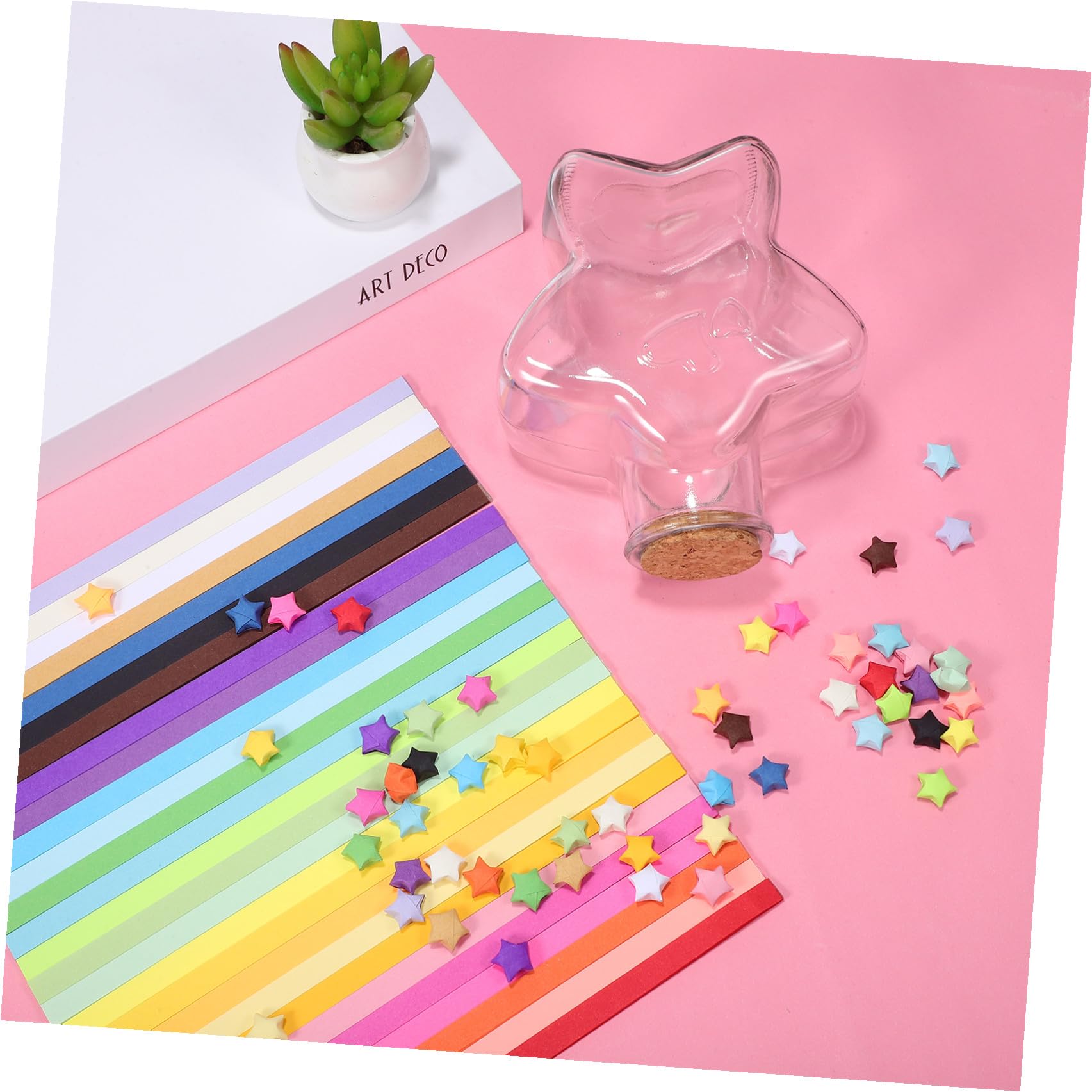 Strisce Carta Origami Stella Colorata 540 Fogli Set Bottiglia
