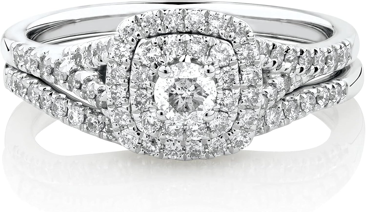 Molioaki Bridal Set Moissanite/Lab Grown Diamond/Natural Diamond Engagement Rings for Women 10K/14K/18K Gold Wendding Ring 4 Style Platinum Plated Silver Moissanite Rings