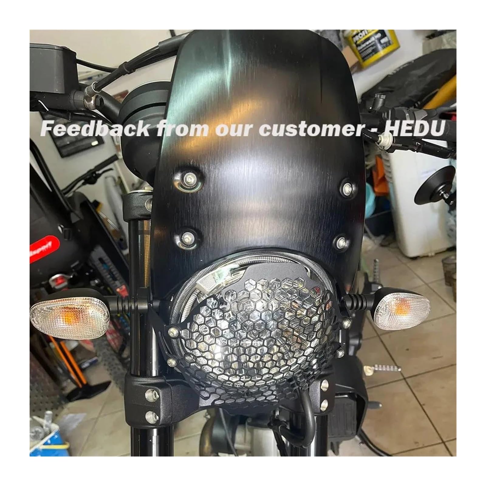 Do Motocykla Ducati Scrambler 400 800 2015-2022 Przednia Szyba, Owiewka Reflektora, Deflektor Szyby Przedniej Przedłużenie szyby motocykla(Silver)