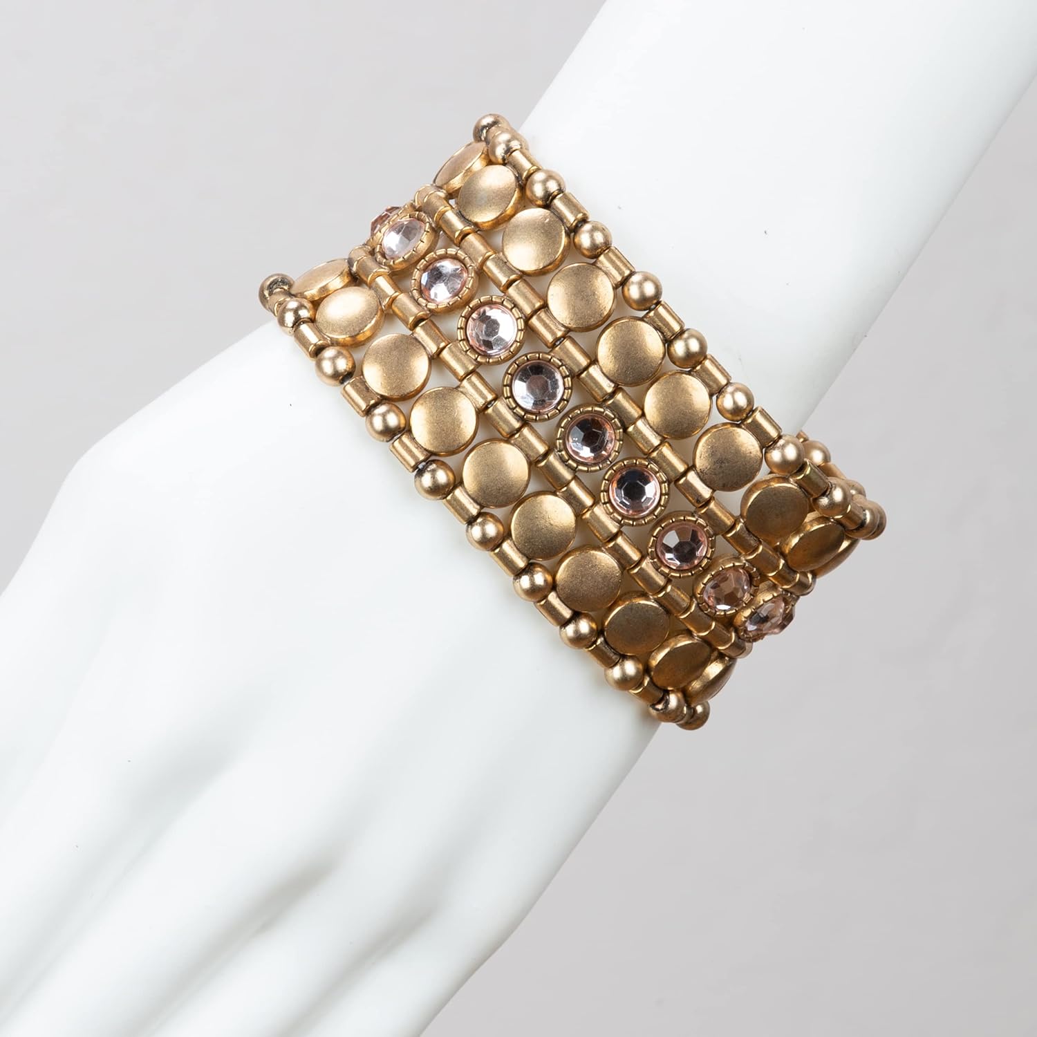 SPUNKYsoul New! Stunning Boho Stretch Bracelet with Gemstones Gold or Silver Collection - Image 3
