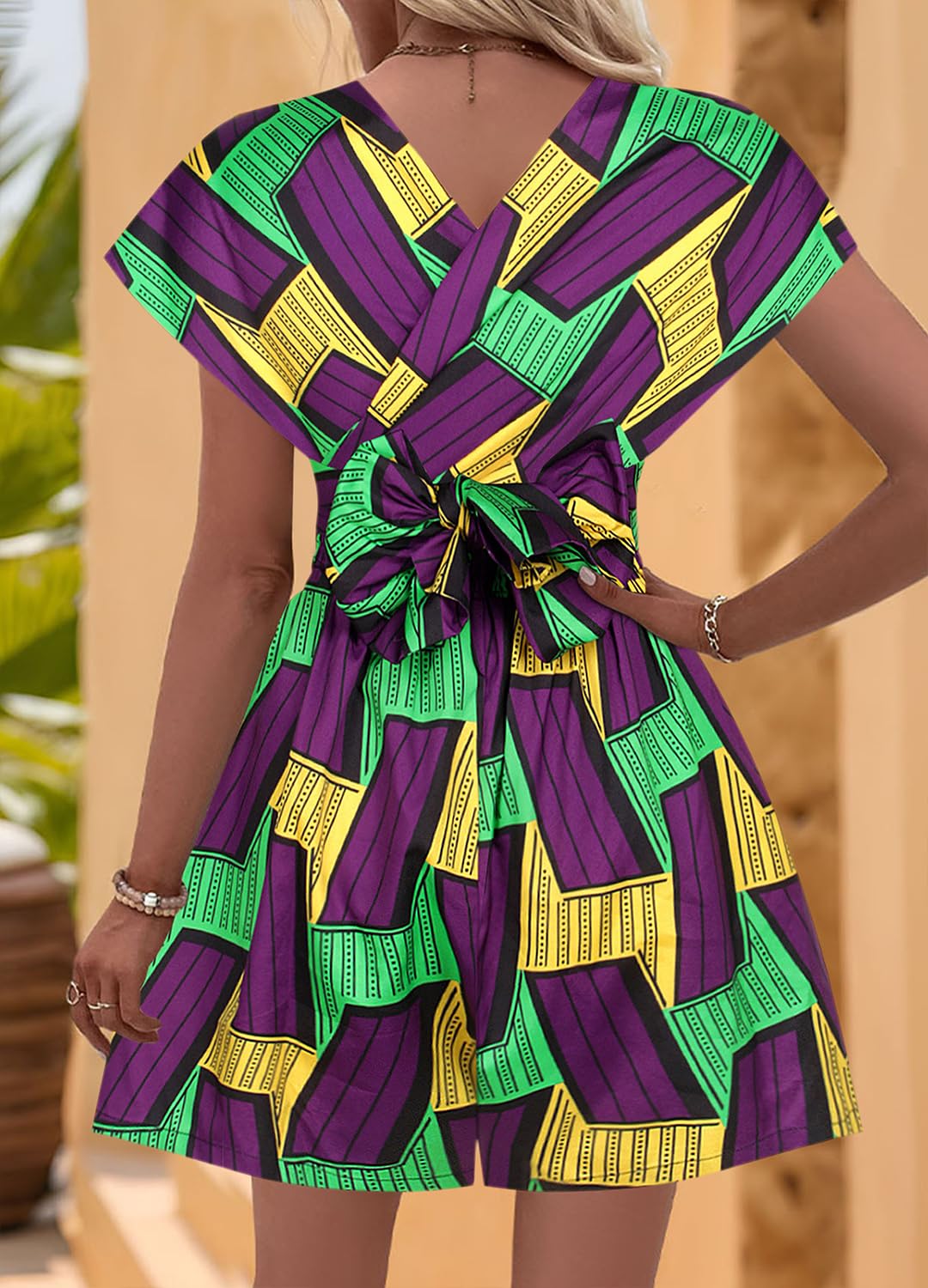 Segreto Combinaison à imprimé africain pour femme - Combinaison multi-vêtements - Combinaison d'été - Short décontracté