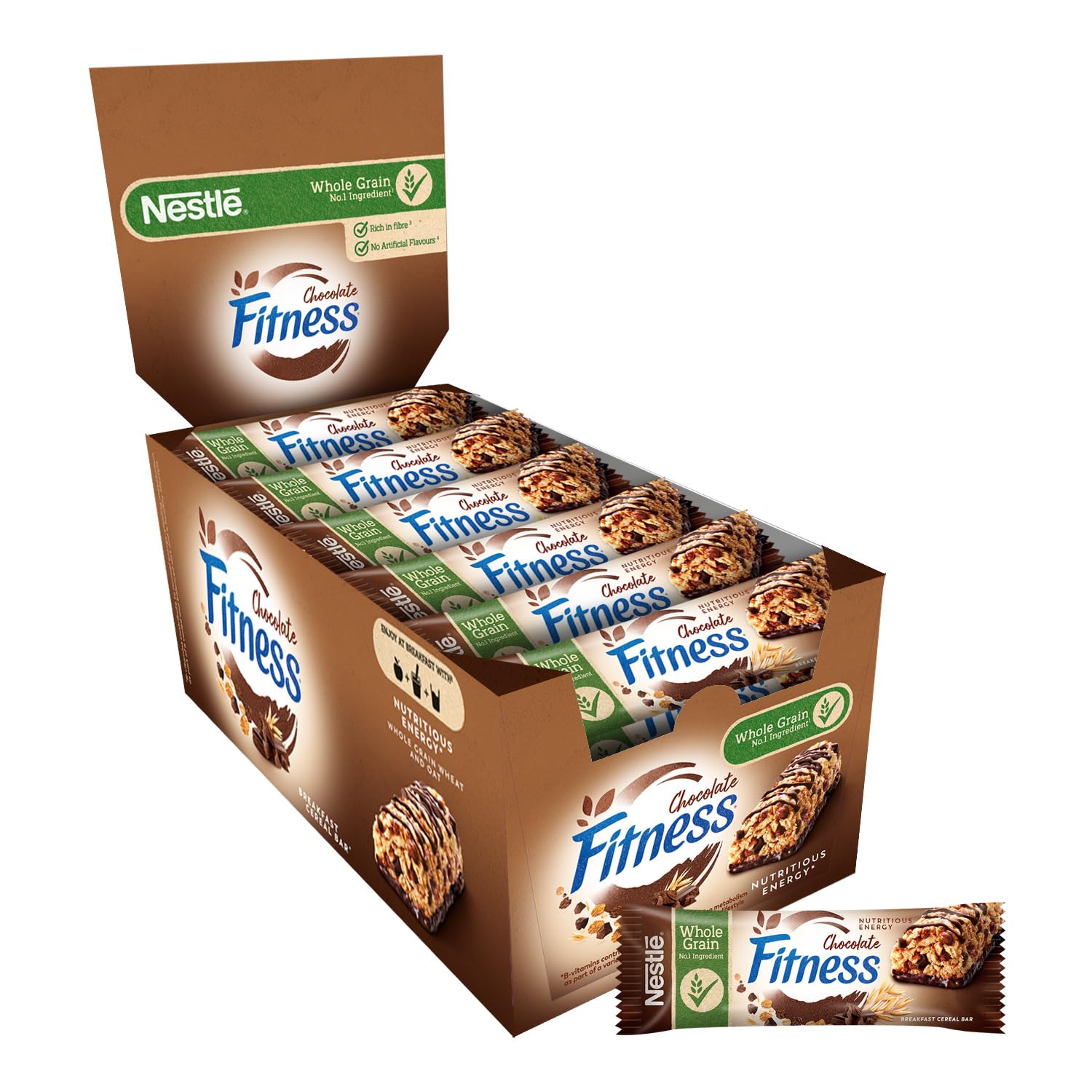 FITNESS Cioccolato Fondente Barrette di Cereali Integrali, 24 pezzi da 23,5g (564g)