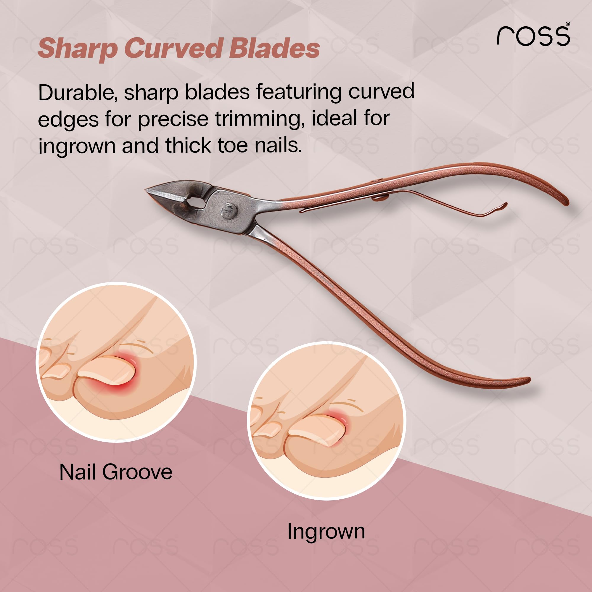 Ross Manicure & Pedicure Kit – Professional Stainless Steel Grooming Set with Nail Clippers, Cuticle Trimmer, Scissors & Tweezers – Travel-Ready Care Kit for Men & Women (18-in-1 Pink) 3