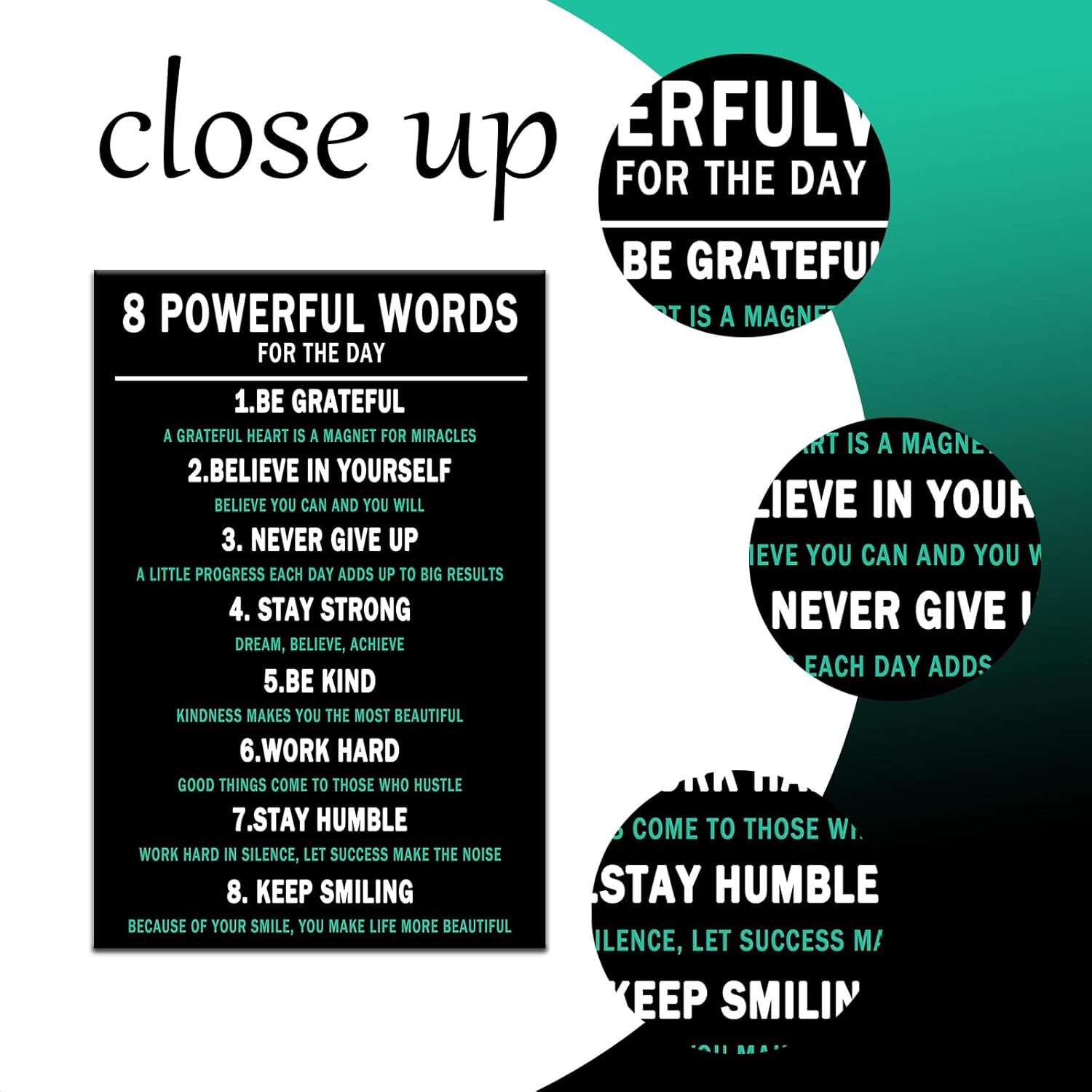 Motivational Wall Art 8 Powerful Words Entrepreneur Quotes Painting Inspirational Poster Print Positive Picture Artwork Wall Decor for Home Apartment Workplace Hallway Ready to Hang [12''Wx18''H] - Image 4