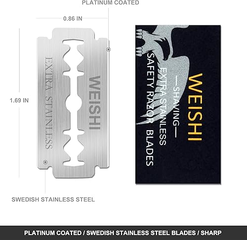 Miniatura 3 de WEISHI 50 cuchillas de afeitar de seguridad de doble filo extra inoxidable