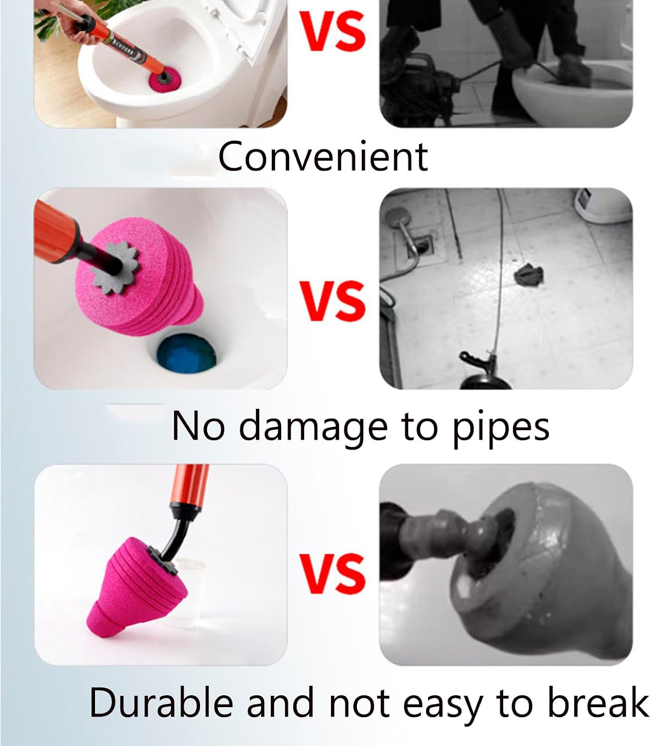 High Pressure Toilet Unblock a Shot, Silicone Quickly Unblock Household Toilet Sewer, Drain Clog Remover Tools for Bathroom, Kitchen(1pcs Toilet Kit)