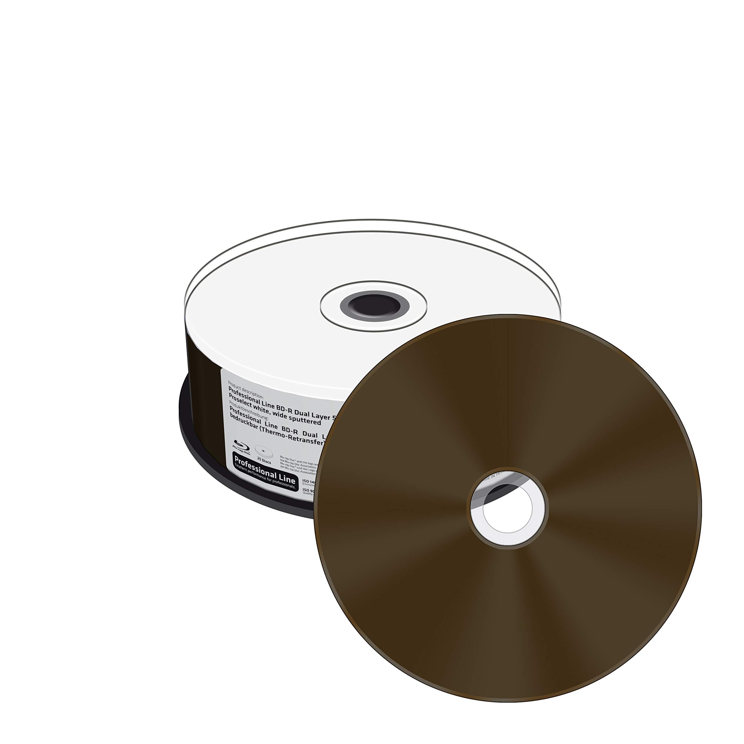 Professional Line BD-R Dual Layer - Disco Duro de 50 GB y 6 velocidades (función de retransferencia térmica, Superficie Completa), Color Blanco