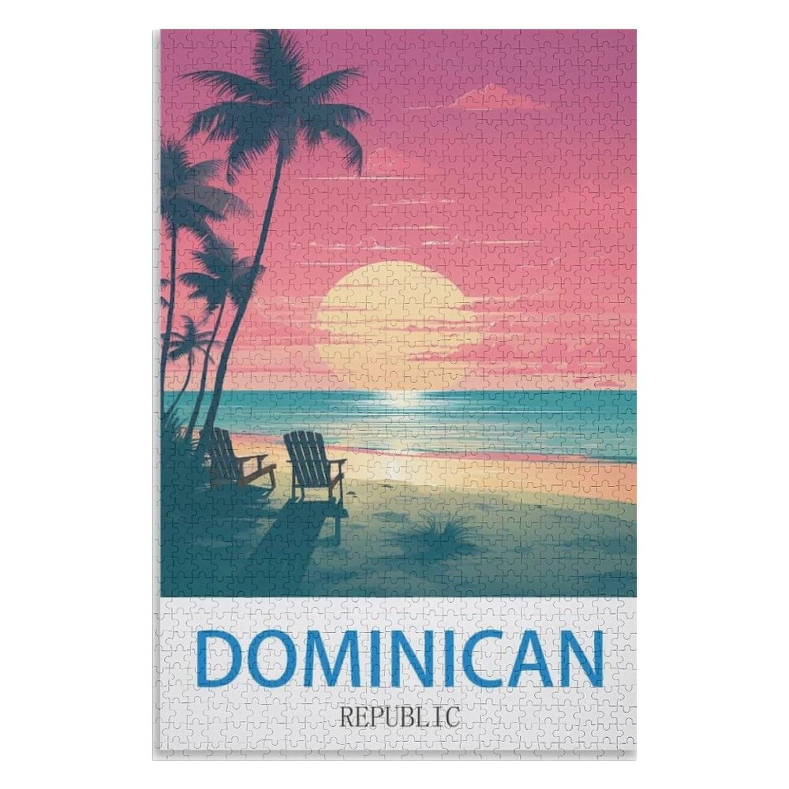 puzzles for adults, family puzzle game birthday gifts, Dominican Republic，Adults 1000 Piece Jigsaw Puzzle- Christmas，38x26，paper puzzle，AA-754