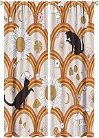 Vista 18 de JESTRONRY Cortinas de gato negro de mediados de siglo, color rosa, atómico, abstracto, vintage, bohemio, geométrico, estilo de los años 50, 60
