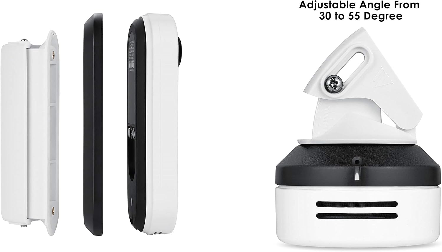 Wasserstein 30° - 55° Horizontal Wedge Wall Mount Compatible with Arlo Essential Wired Video Doorbell - Flexible Mounting Options (White) (NOT Compatible with Essential Arlo Doorbell Wire-Free)