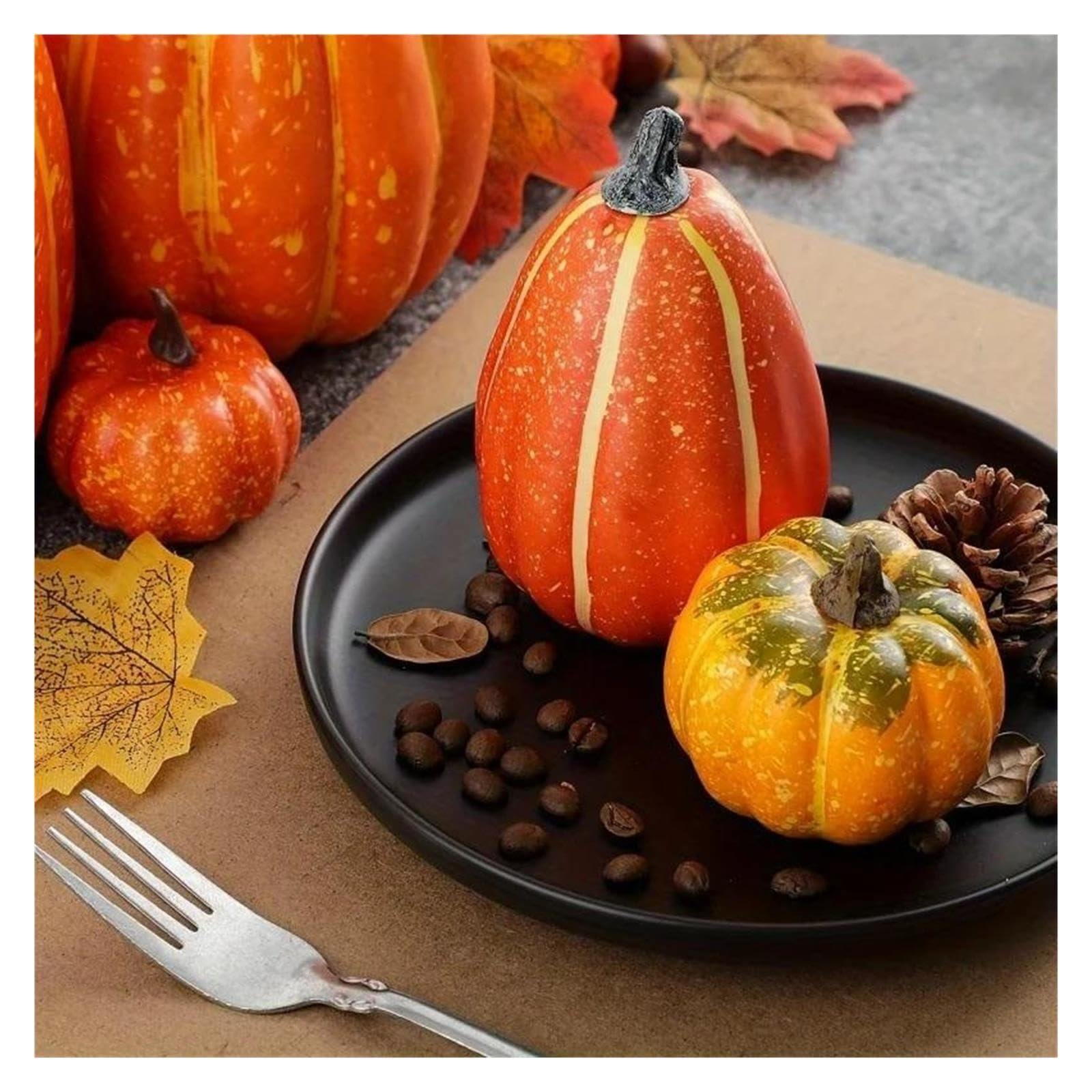 7 Stück Kürbis-Herbstdekoration, Halloween-Erntefest