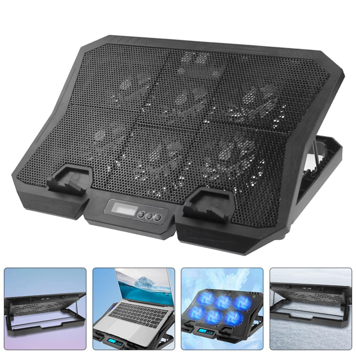 Soporte Enfriador para Computadora Portátil 15.6 Pulgadas ABS Negro