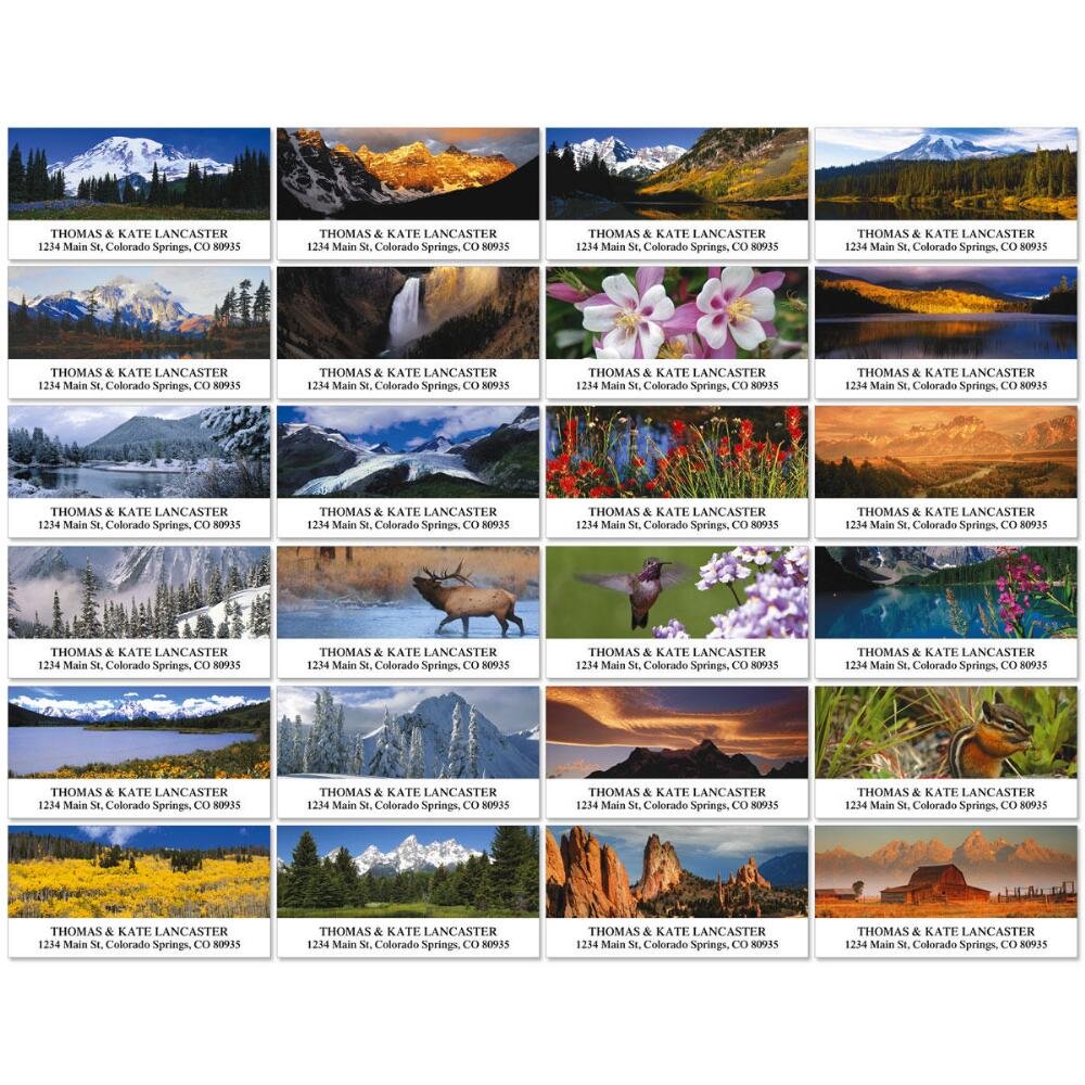 Amazon.com : Rocky Mountains Return Address Labels- (24 Designs) Set of  144, Large Self-Adhesive, Flat-Sheet Labels, by Colorful Images : Office  Products