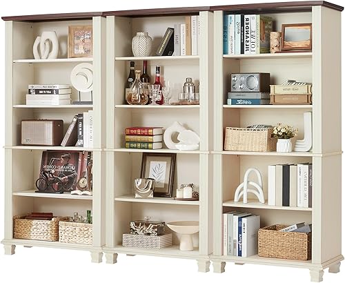 Miniatura 11 de Estantería verde de 70 pulgadas de alto, estante de madera de 5 niveles con estantes ajustables y patas de madera, estantería de granja Verde,Negro