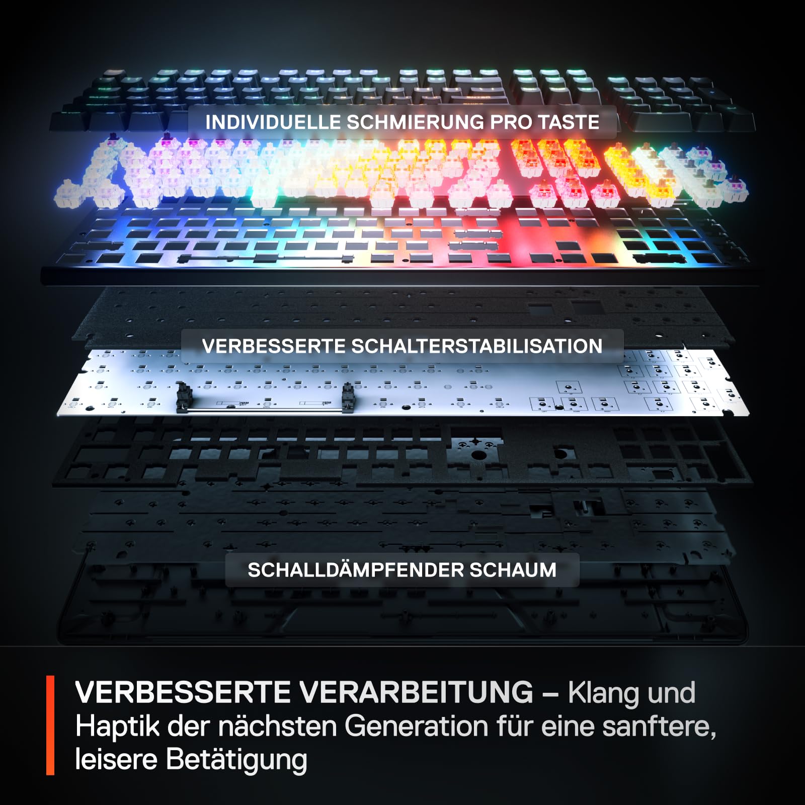 SteelSeries Apex Pro Gen 3 Gaming Keyboard Hall Effect OmniPoint 3.0 Adjustable Actuation German QWERTZ