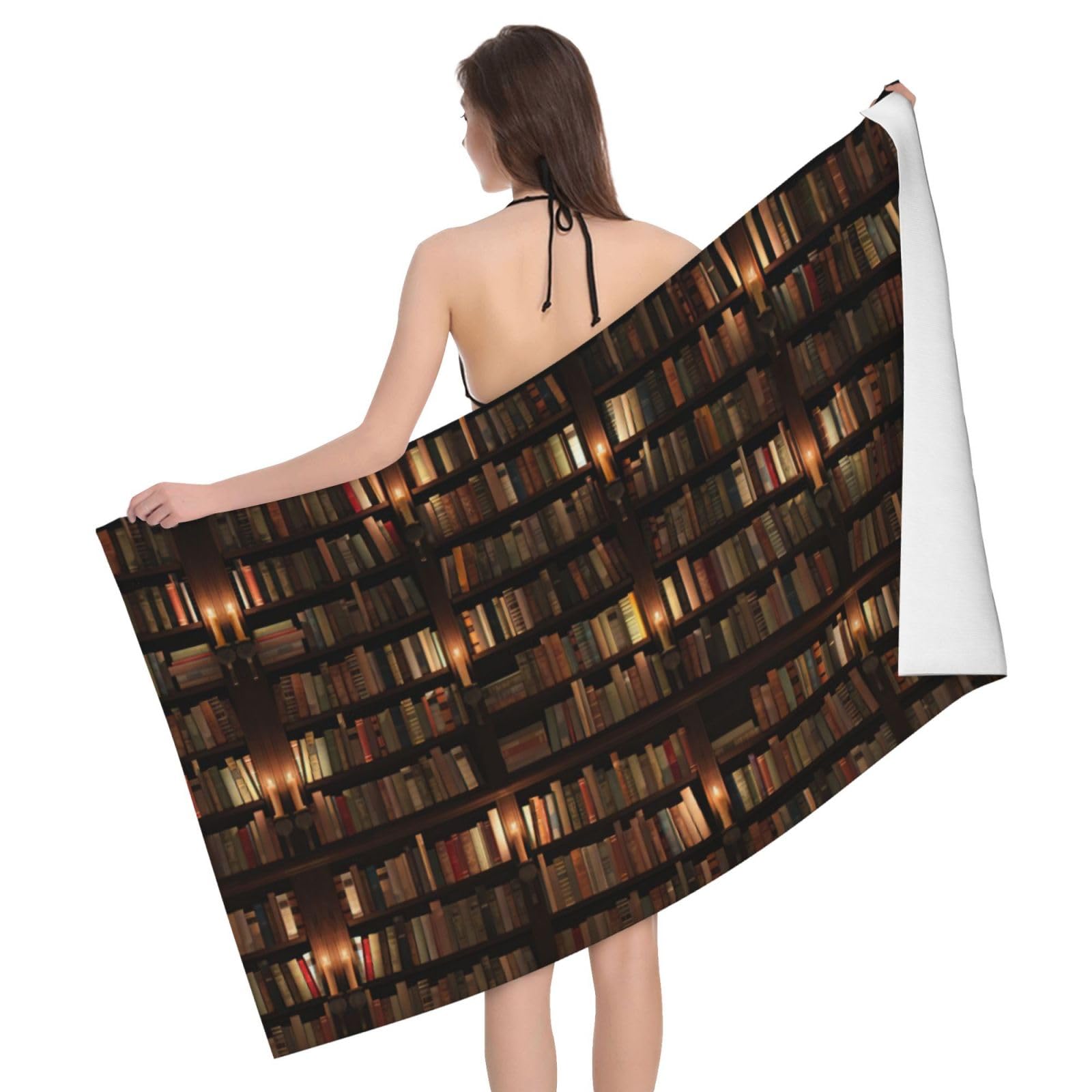 Serviette de bain microfibre imprimé livre drap de plage horizontal et serviettes de piscine