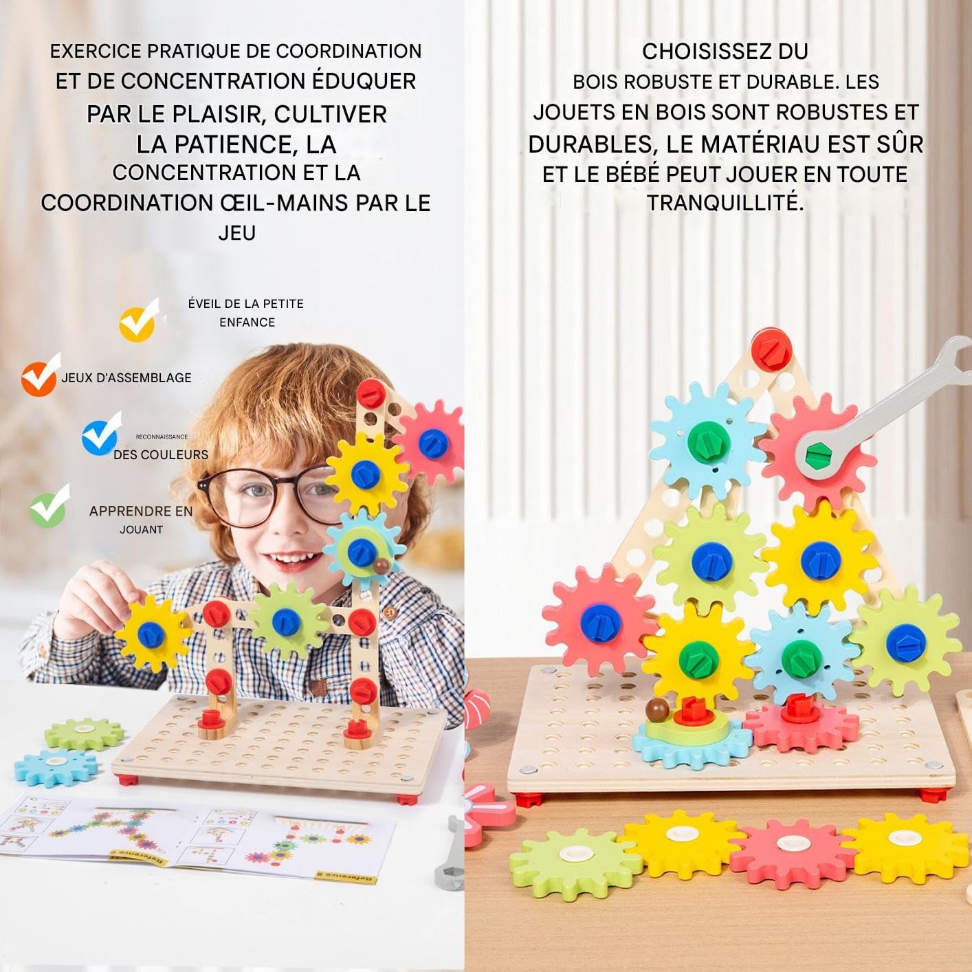 Zahnräder Spielzeug Für Kinder Holzspielzeug Mit Drehenden Zahnrädern Und | Förderspielzeug Für Kritisches Denken Unterwegs Zuhause Schule Kindergarten