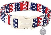Vista 25 de DOGWONG Collar de algodón y cáñamo para perros, collar rosado resistente ajustable de tela natural suave para mascotas, lindo collar de boda