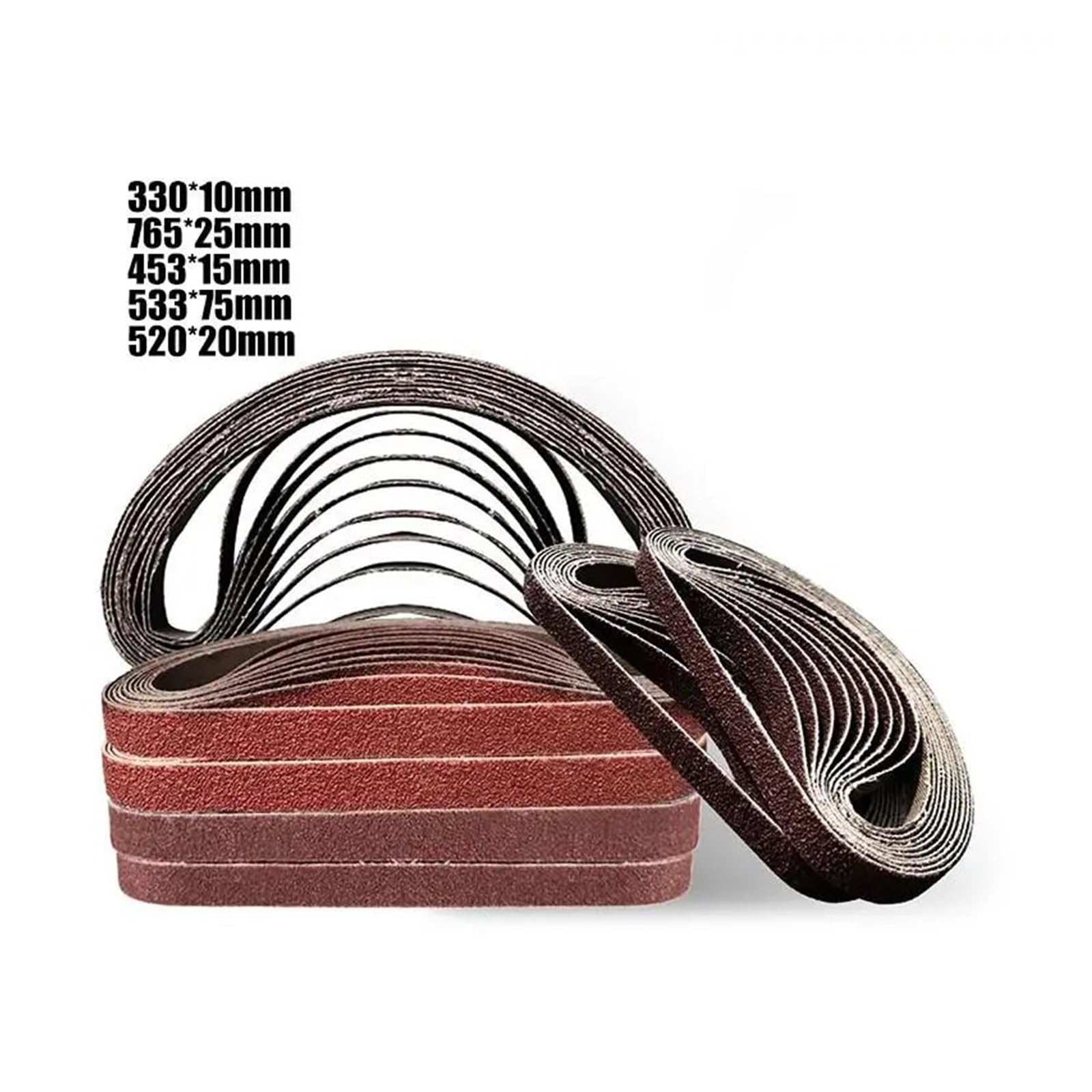 10 szt. 330 x 10 mm 453 x 15 mm taśmy szlifierskie P40 – P600 taśma ścierna do drewna miękkiego metalu szlifowania polerowania (Girt60-10 szt., 533 x 75 mm)
