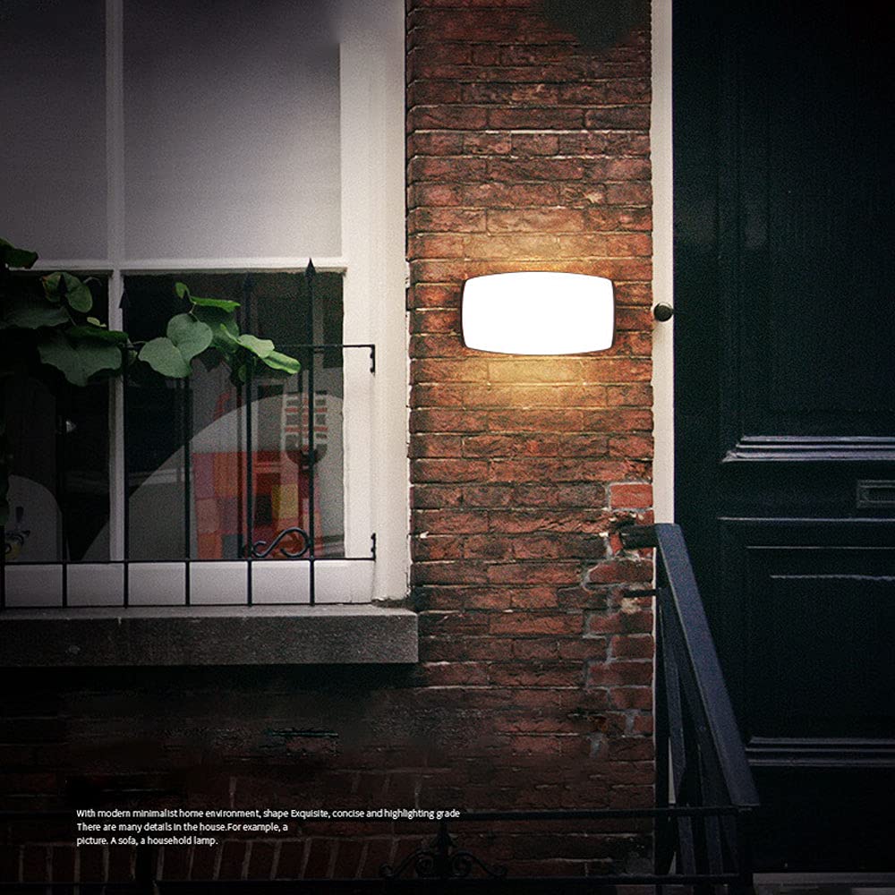 Kinkiet Zewnętrzny Baska Led Ip65 Wodoodporny, Biały Akrylowy Klosz, Czarny Metalowy, Do Montażu Na Ścianie, Oświetlenie Ganku, Zewnętrzne Lampy Ścienne Do Przedpokoju, Patio, Ogrodu/6000 Tys.