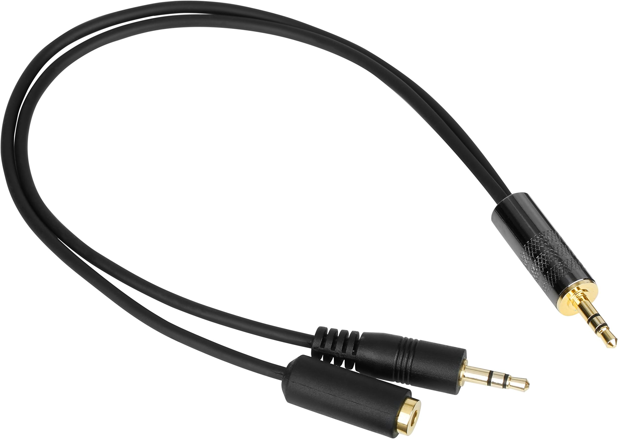 MV-RC300 3.5mm TRS to TRS Line to Microphone Attenuator Cable (-25dB) with Headphone Monitoring for DSLR's, Zoom, Tascam, Mixers, and More